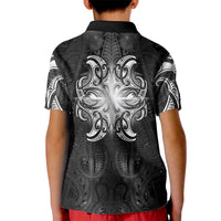 New Zealand Matariki Kid Polo Shirt Maori Moko Black Galaxy LT05 - Polynesian Pride