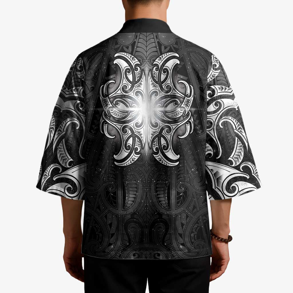 New Zealand Matariki Kimono Maori Moko Black Galaxy LT05 - Polynesian Pride