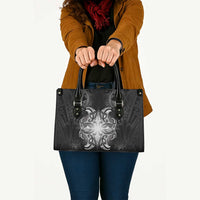 New Zealand Matariki Leather Bag Maori Moko Black Galaxy