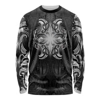 New Zealand Matariki Long Sleeve Shirt Maori Moko Black Galaxy LT05 Unisex Black - Polynesian Pride
