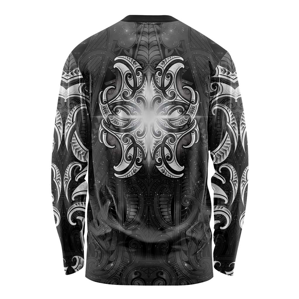 New Zealand Matariki Long Sleeve Shirt Maori Moko Black Galaxy LT05 - Polynesian Pride