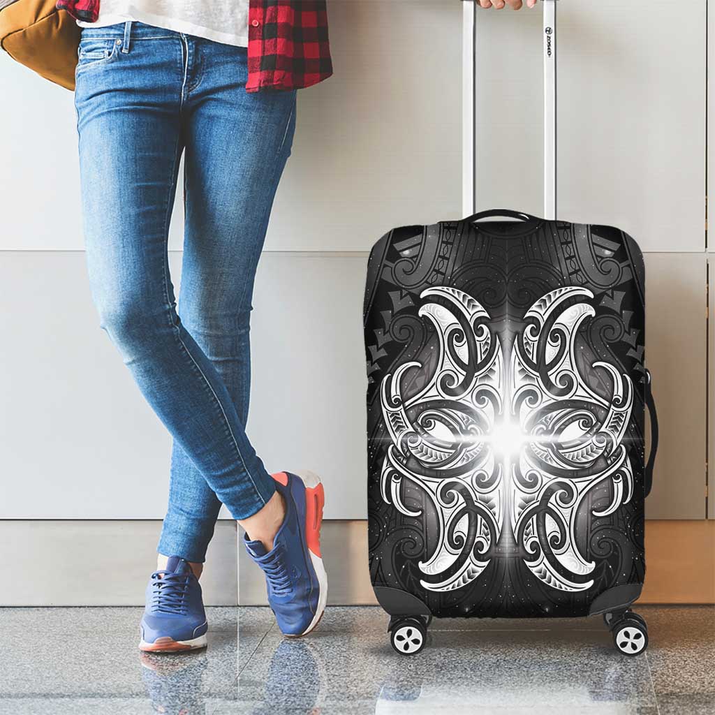New Zealand Matariki Luggage Cover Maori Moko Black Galaxy LT05 - Polynesian Pride