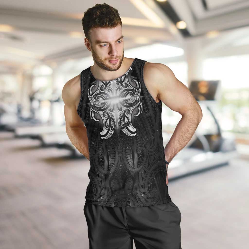 New Zealand Matariki Men Tank Top Maori Moko Black Galaxy LT05 Black - Polynesian Pride