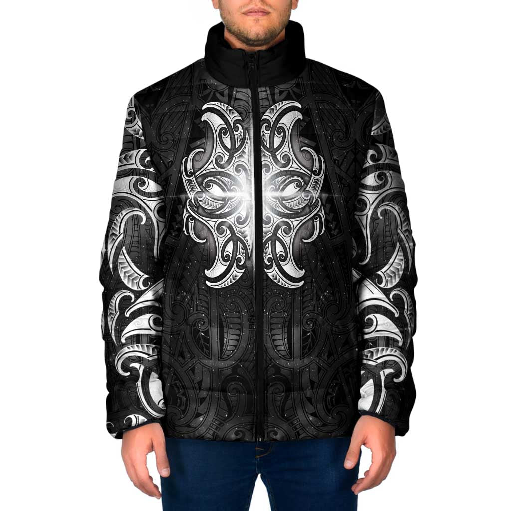 New Zealand Matariki Padded Jacket Maori Moko Black Galaxy LT05 Men Black - Polynesian Pride