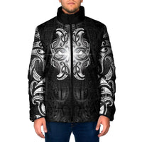New Zealand Matariki Padded Jacket Maori Moko Black Galaxy LT05 Men Black - Polynesian Pride