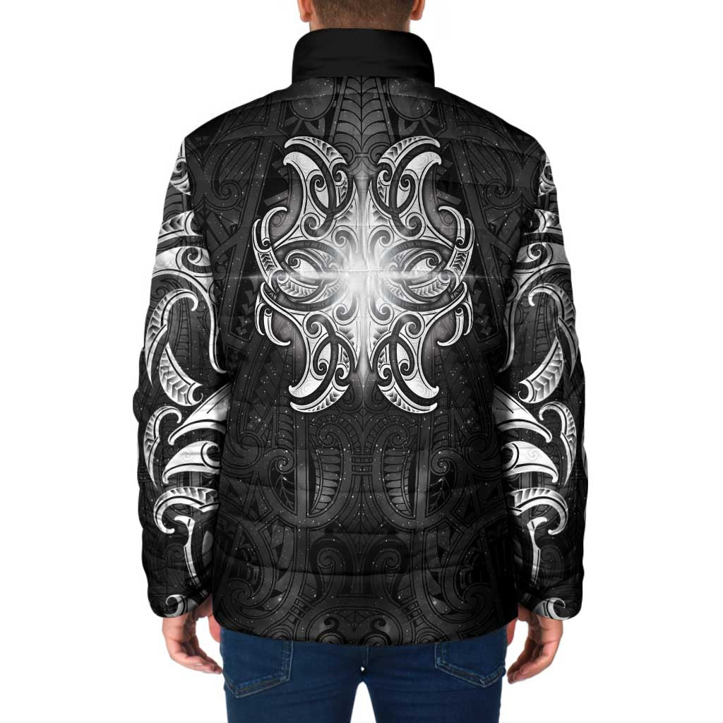 New Zealand Matariki Padded Jacket Maori Moko Black Galaxy LT05 - Polynesian Pride