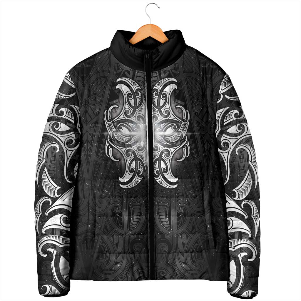 New Zealand Matariki Padded Jacket Maori Moko Black Galaxy LT05 - Polynesian Pride