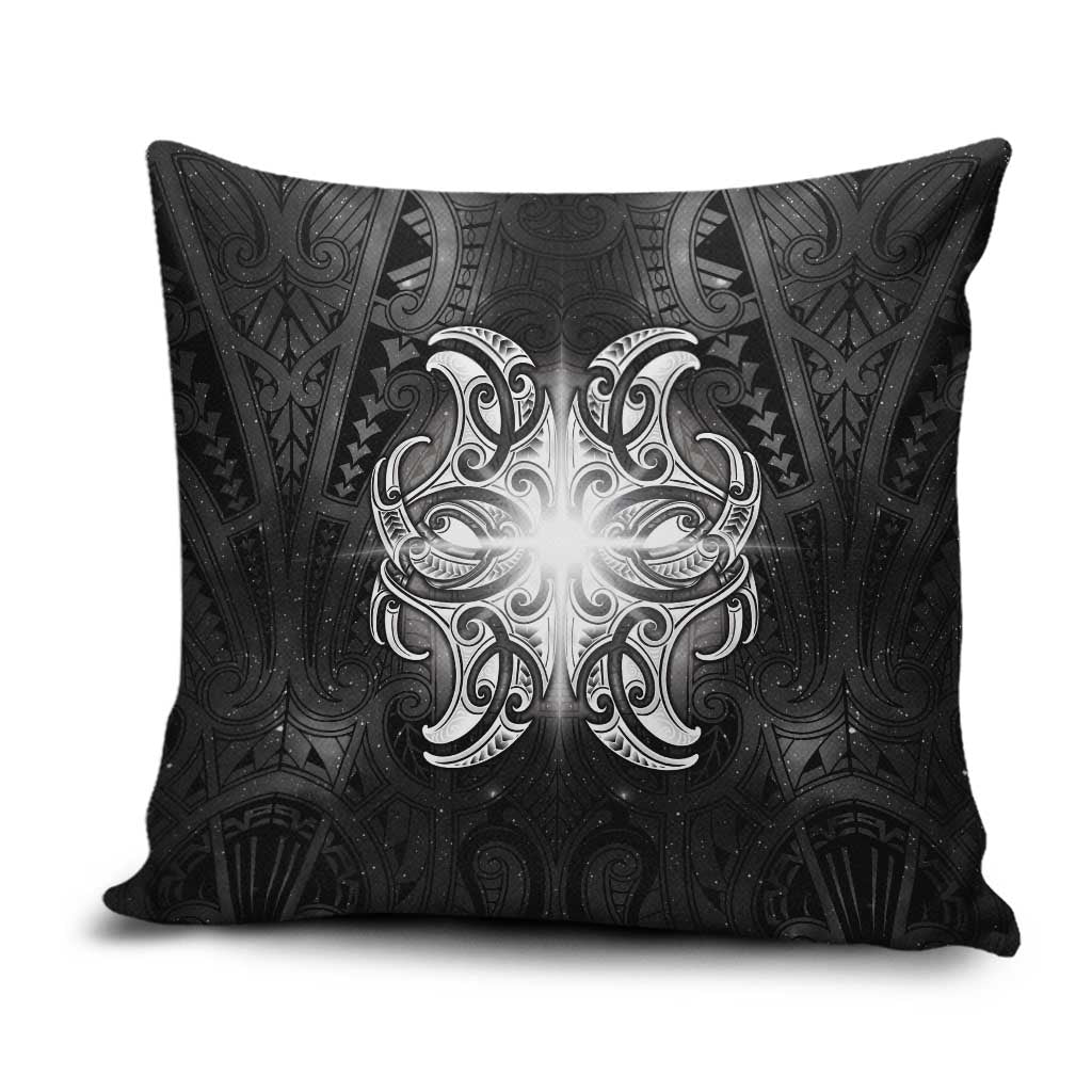 New Zealand Matariki Pillow Cover Maori Moko Black Galaxy