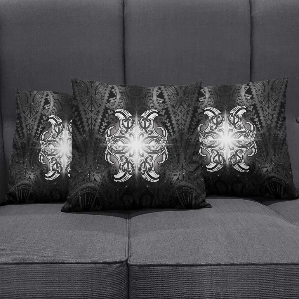 New Zealand Matariki Pillow Cover Maori Moko Black Galaxy