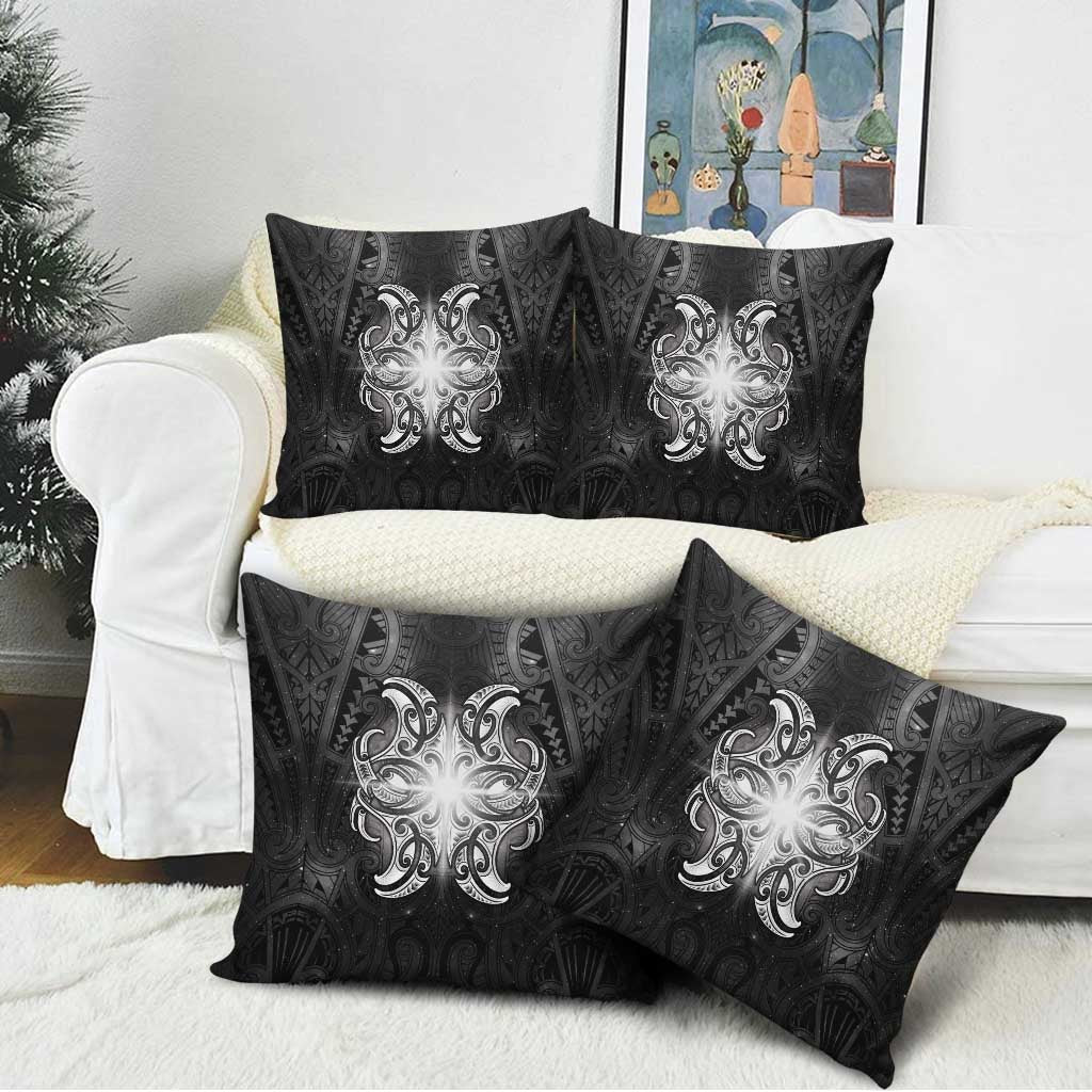New Zealand Matariki Pillow Cover Maori Moko Black Galaxy