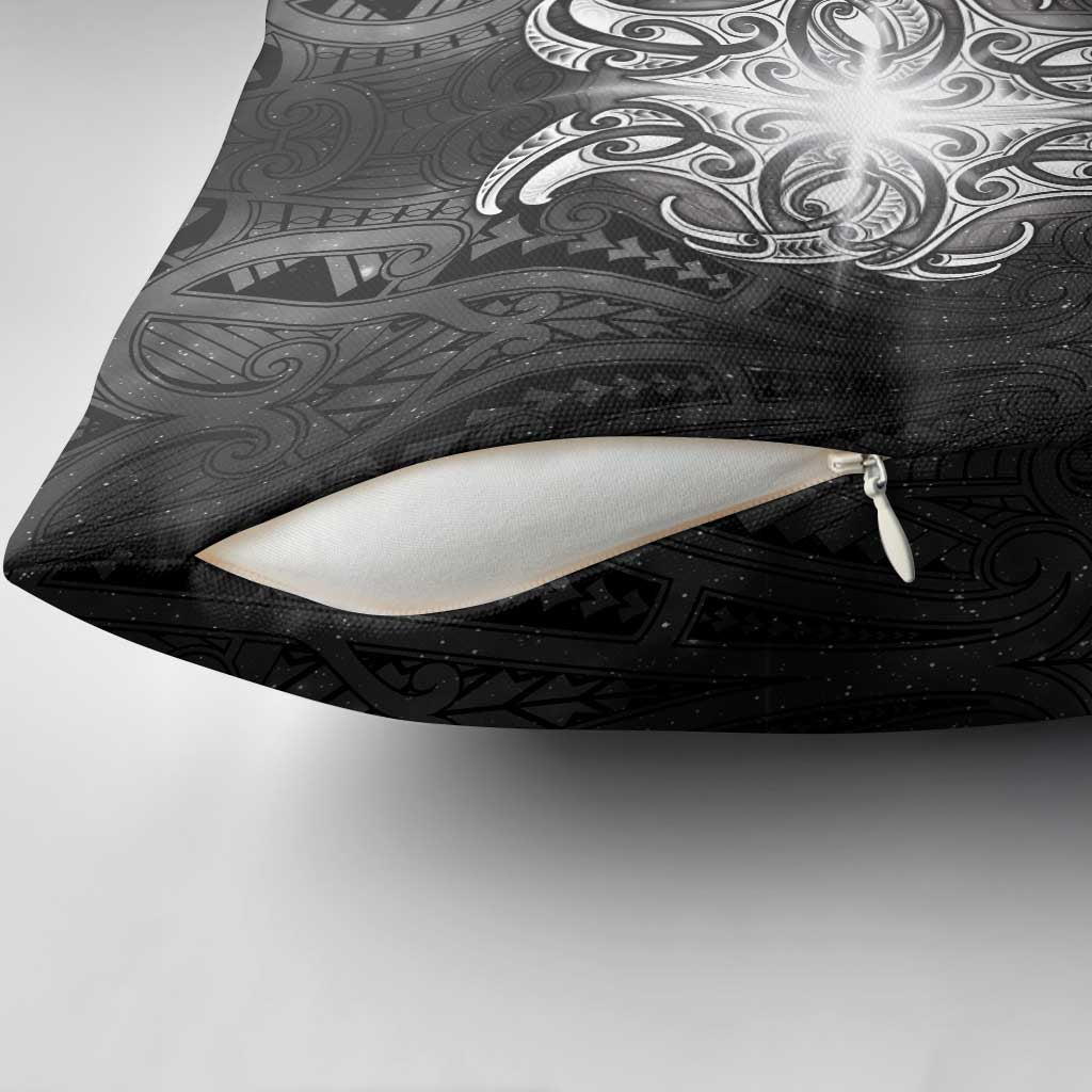 New Zealand Matariki Pillow Cover Maori Moko Black Galaxy