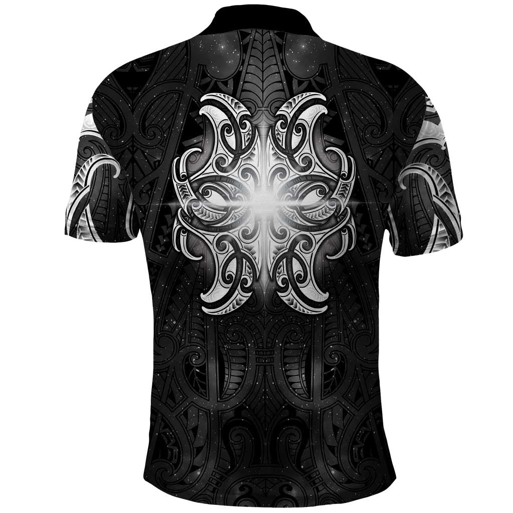 New Zealand Matariki Polo Shirt Maori Moko Black Galaxy LT05 - Polynesian Pride