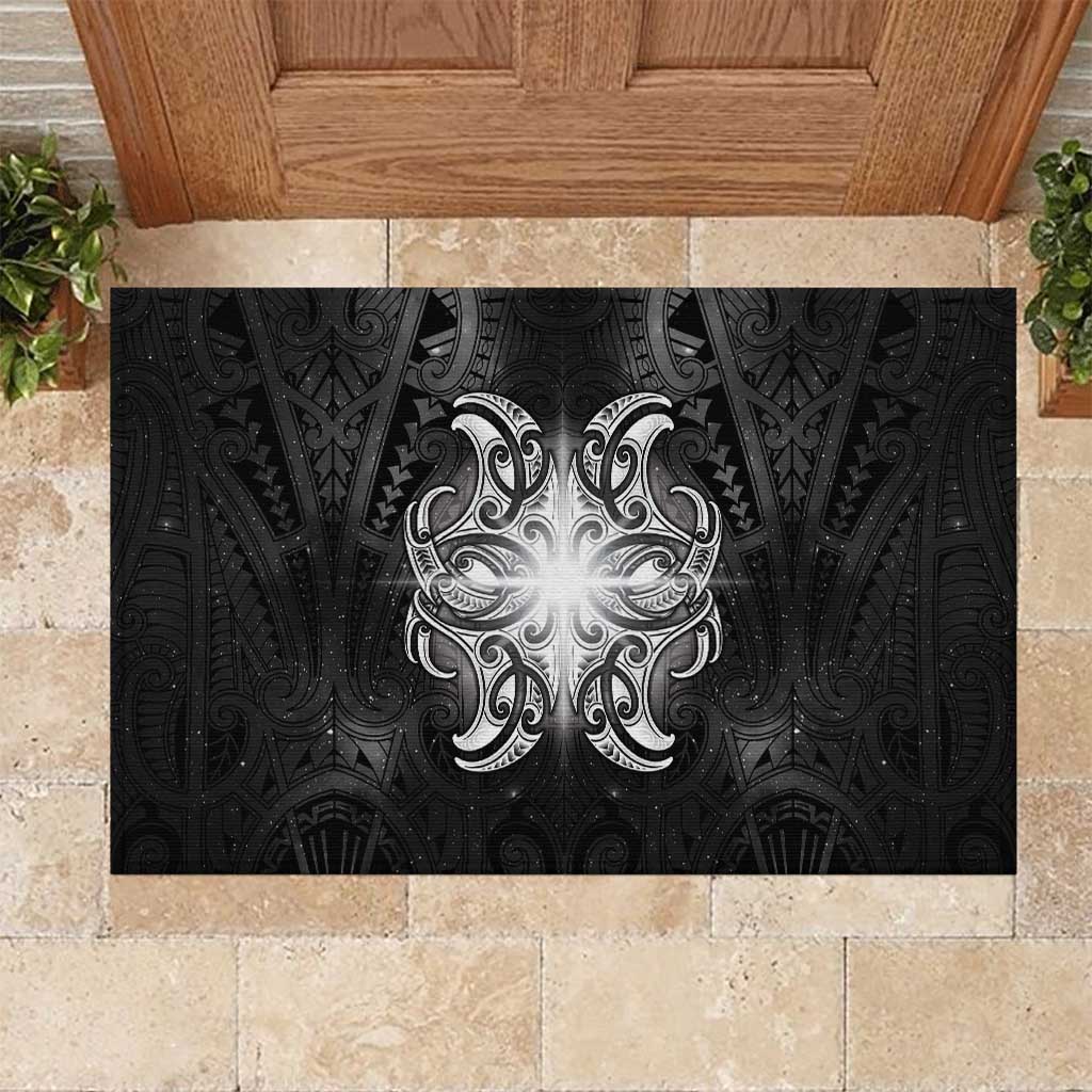 New Zealand Matariki Rubber Doormat Maori Moko Black Galaxy LT05 Black - Polynesian Pride