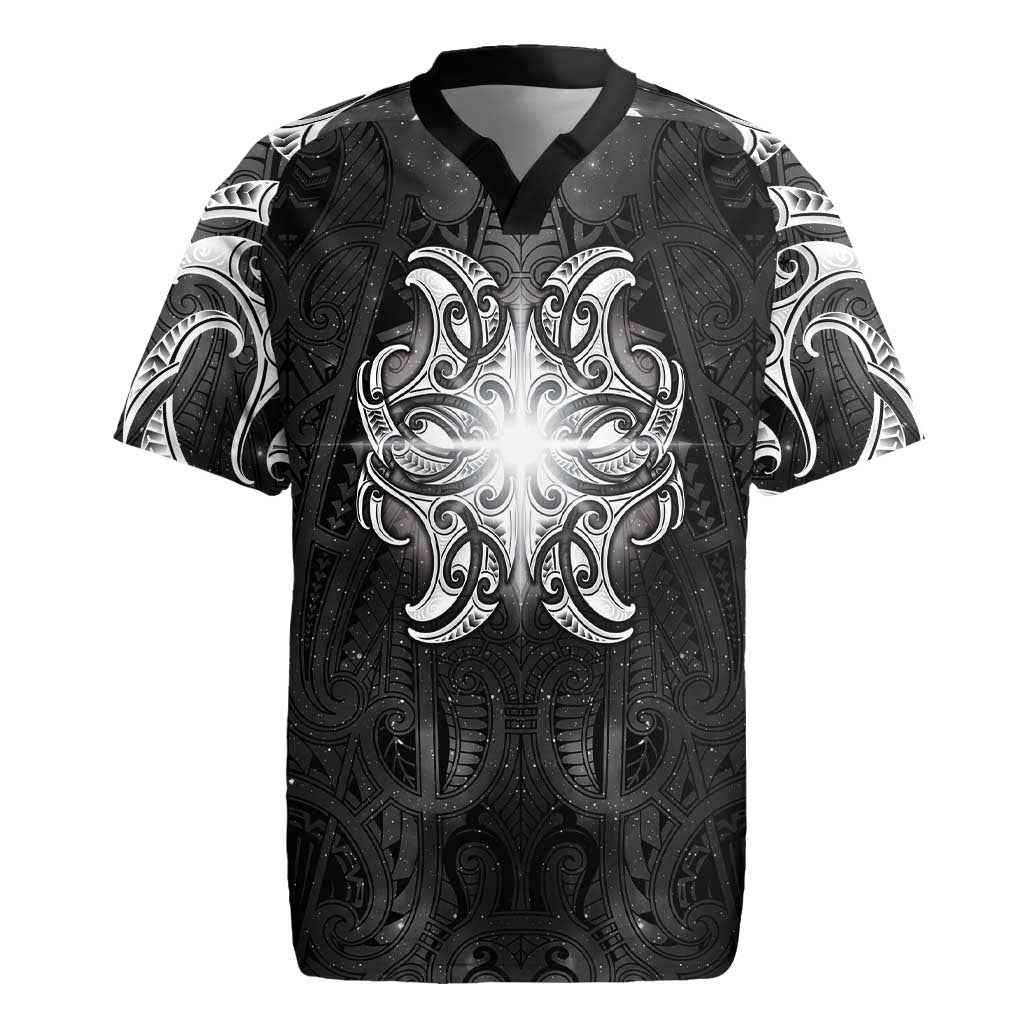New Zealand Matariki Rugby Jersey Maori Moko Black Galaxy LT05 Black - Polynesian Pride
