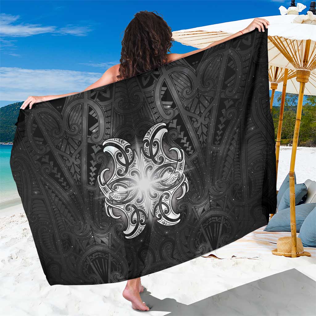 New Zealand Matariki Sarong Maori Moko Black Galaxy LT05 One Size 44 x 66 inches Black - Polynesian Pride