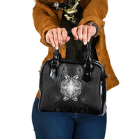 New Zealand Matariki Shoulder Handbag Maori Moko Black Galaxy LT05 One Size Black - Polynesian Pride