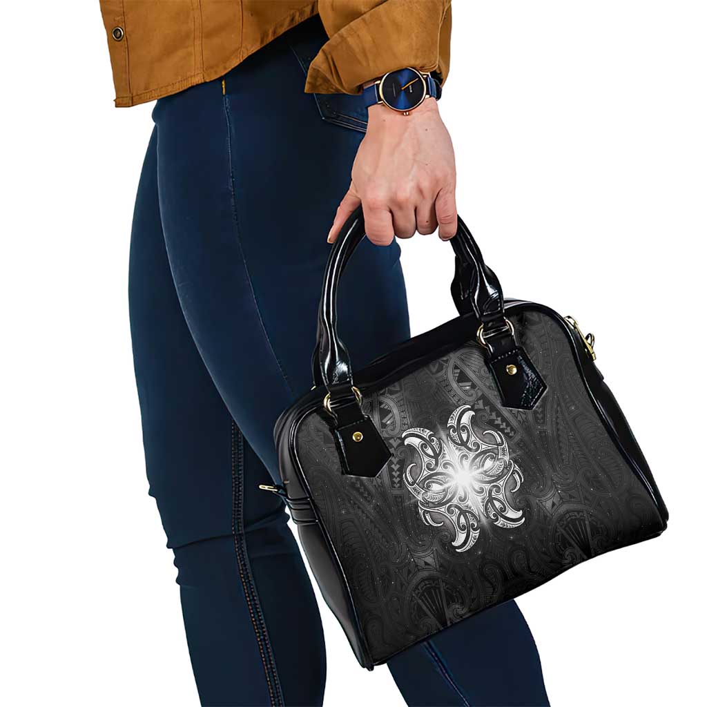 New Zealand Matariki Shoulder Handbag Maori Moko Black Galaxy LT05 - Polynesian Pride