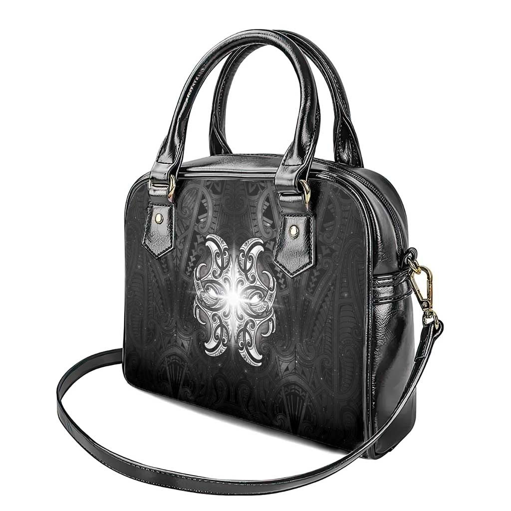 New Zealand Matariki Shoulder Handbag Maori Moko Black Galaxy LT05 - Polynesian Pride
