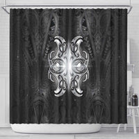 New Zealand Matariki Shower Curtain Maori Moko Black Galaxy LT05 - Polynesian Pride