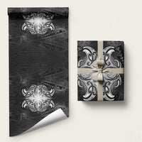 New Zealand Matariki Wrapping Paper Maori Moko Black Galaxy LT05 58" × 23" Black - Polynesian Pride