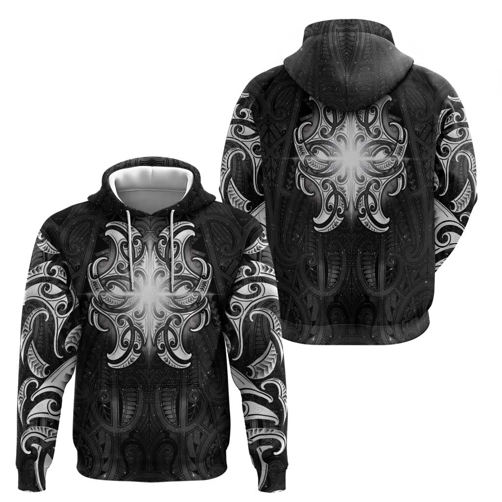 New Zealand Matariki Zip Hoodie Maori Moko Black Galaxy LT05 - Polynesian Pride