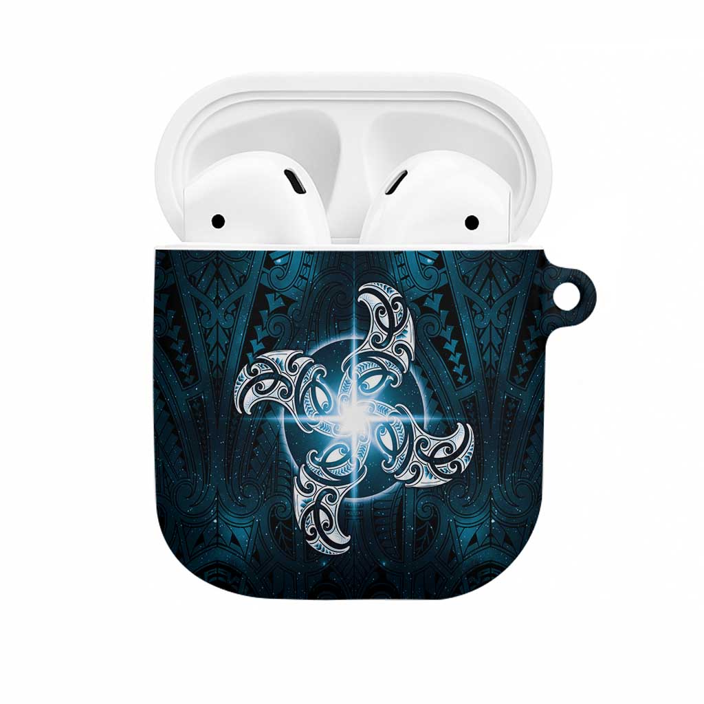New Zealand Matariki Waita AirPods Case Maori Moko Dark Blue Galaxy LT05 Blue - Polynesian Pride