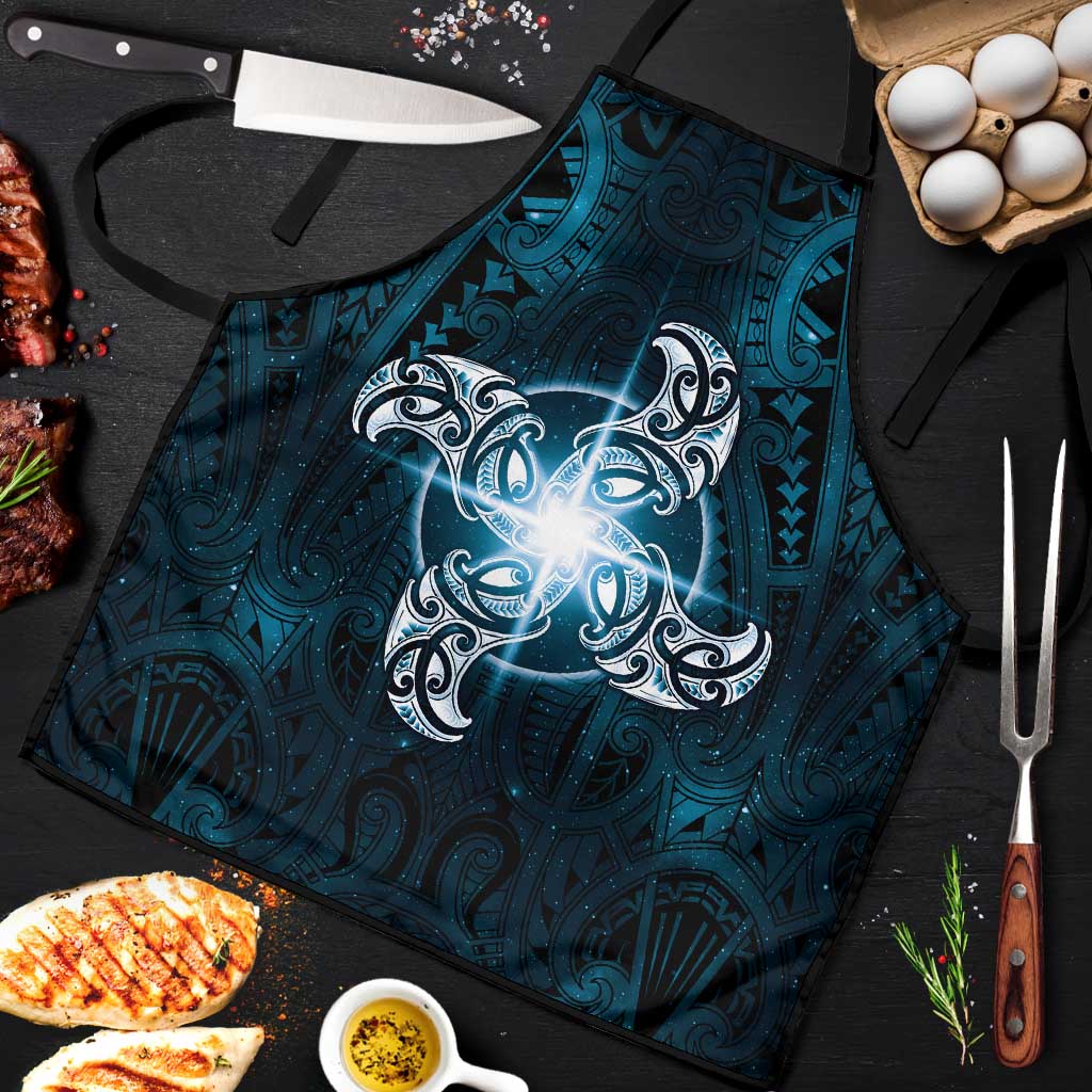 New Zealand Matariki Waita Apron Maori Moko Dark Blue Galaxy LT05 Blue - Polynesian Pride