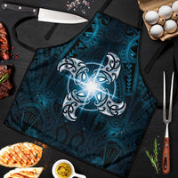 New Zealand Matariki Waita Apron Maori Moko Dark Blue Galaxy LT05 Blue - Polynesian Pride