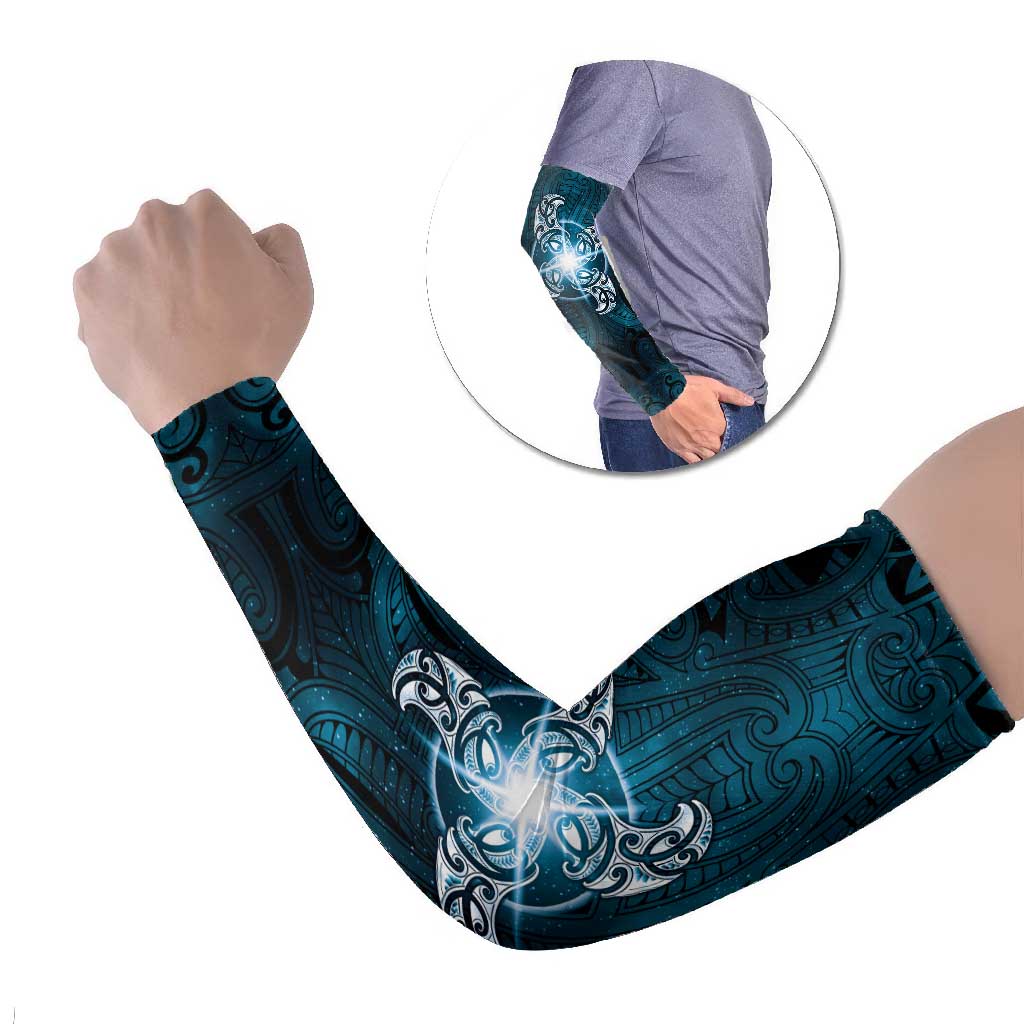 New Zealand Matariki Waita Arm Sleeves Maori Moko Dark Blue Galaxy LT05 Set of 2 Blue - Polynesian Pride