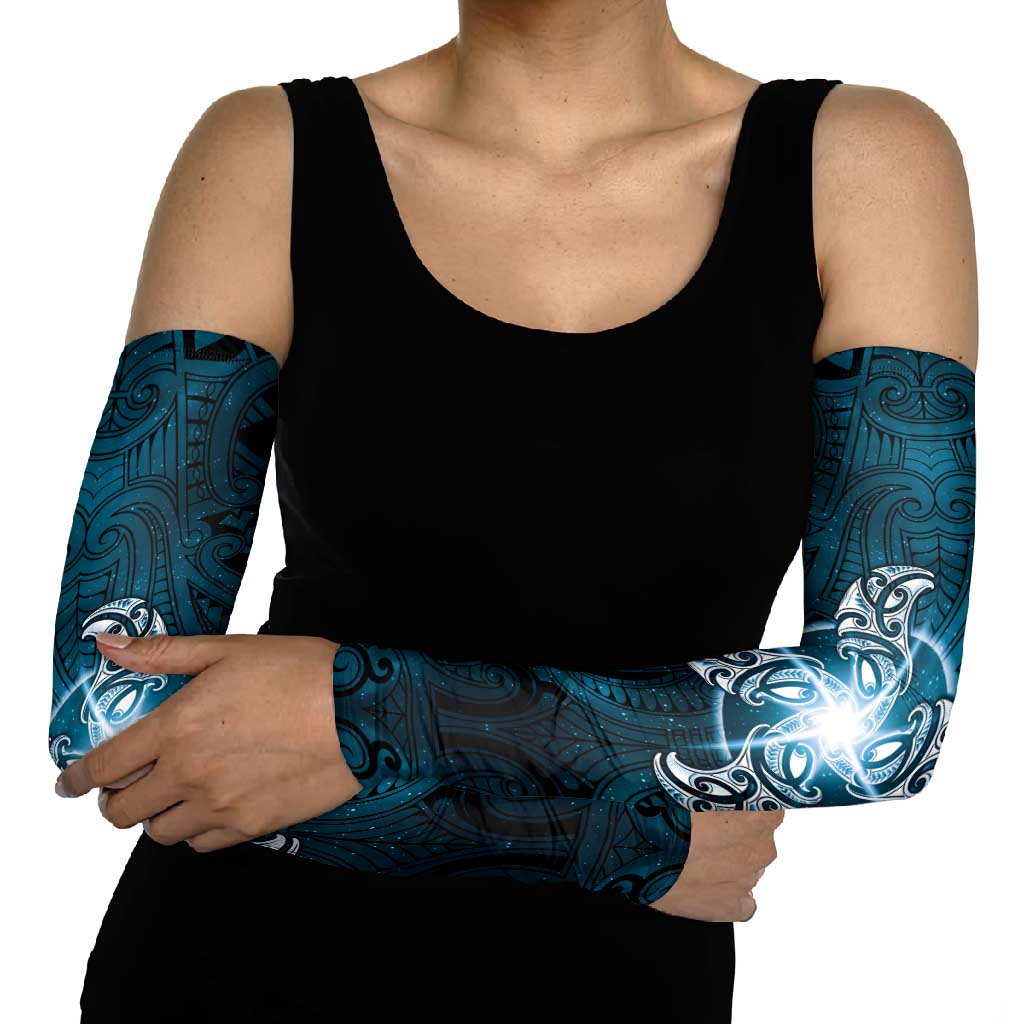 New Zealand Matariki Waita Arm Sleeves Maori Moko Dark Blue Galaxy LT05 - Polynesian Pride