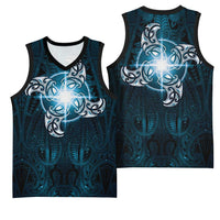 New Zealand Matariki Waita Basketball Jersey Maori Moko Dark Blue Galaxy