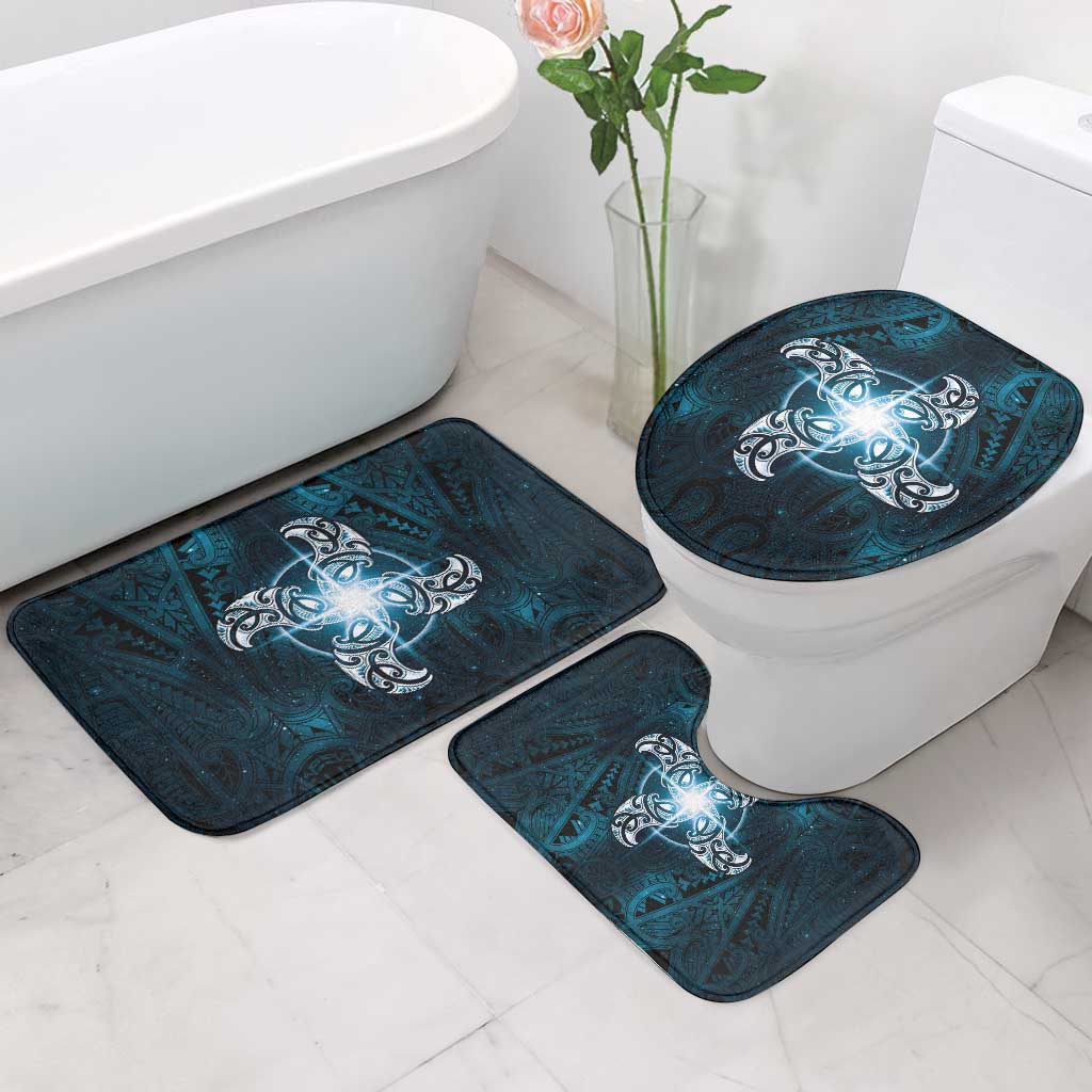 New Zealand Matariki Waita Bathroom Set Maori Moko Dark Blue Galaxy