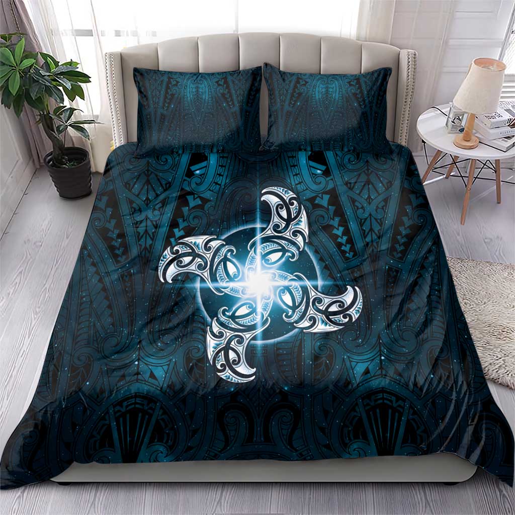 New Zealand Matariki Waita Bedding Set Maori Moko Dark Blue Galaxy LT05 - Polynesian Pride