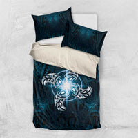 New Zealand Matariki Waita Bedding Set Maori Moko Dark Blue Galaxy LT05 US Twin 172cm x 218cm Blue - Polynesian Pride