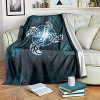 New Zealand Matariki Waita Blanket Maori Moko Dark Blue Galaxy LT05 Blue - Polynesian Pride