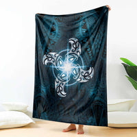 New Zealand Matariki Waita Blanket Maori Moko Dark Blue Galaxy LT05 - Polynesian Pride