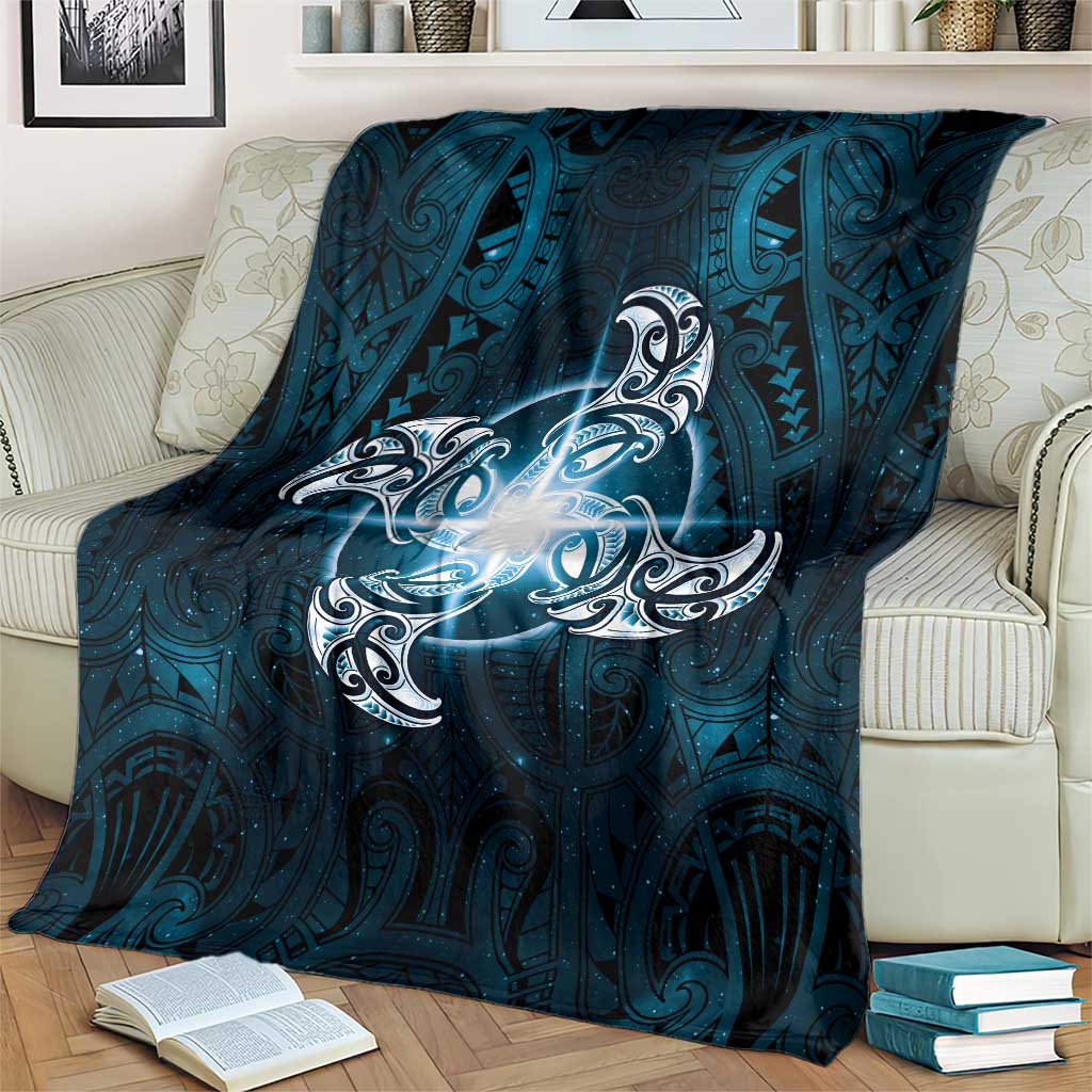 New Zealand Matariki Waita Blanket Maori Moko Dark Blue Galaxy LT05 - Polynesian Pride