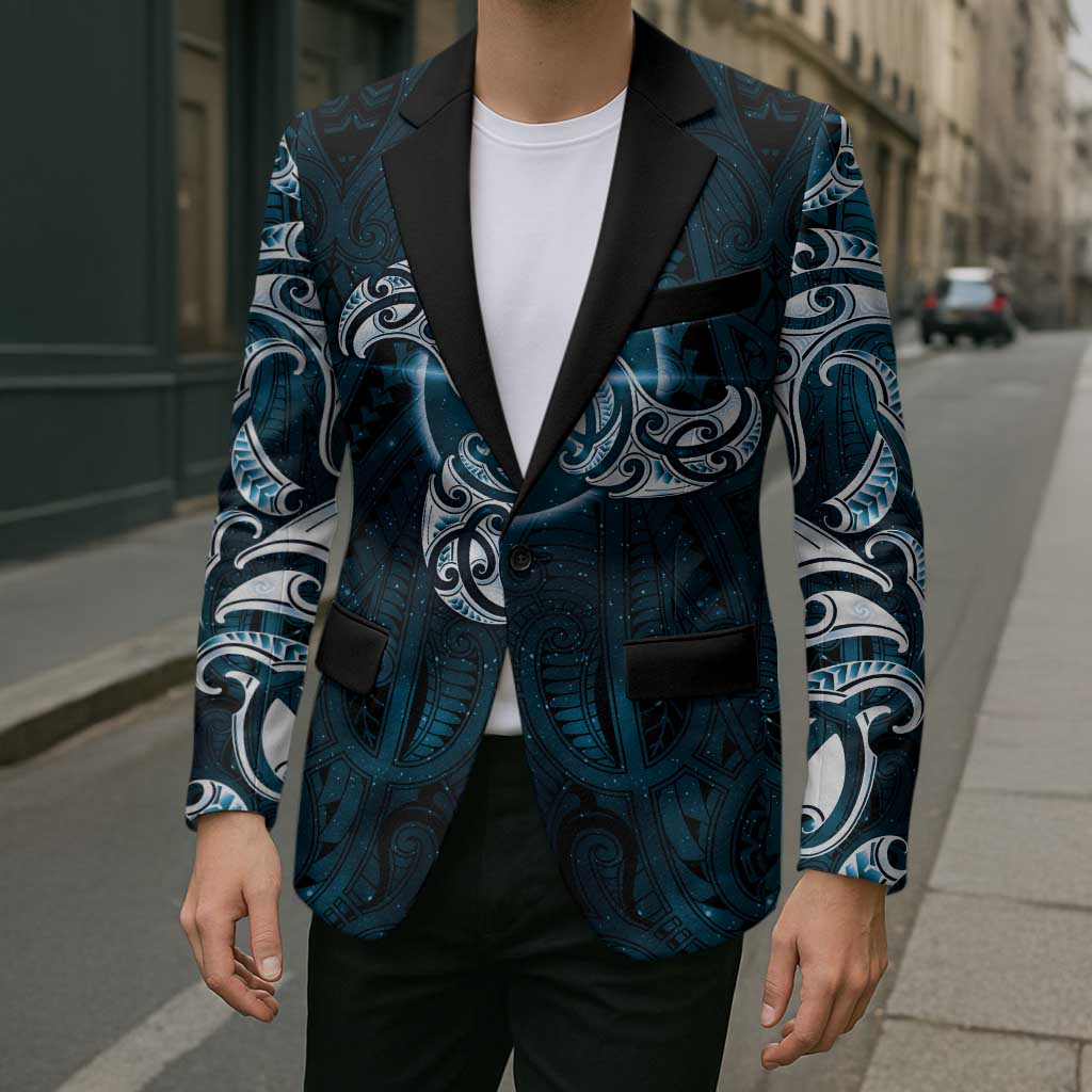 New Zealand Matariki Waita Blazer Maori Moko Dark Blue Galaxy LT05 - Polynesian Pride