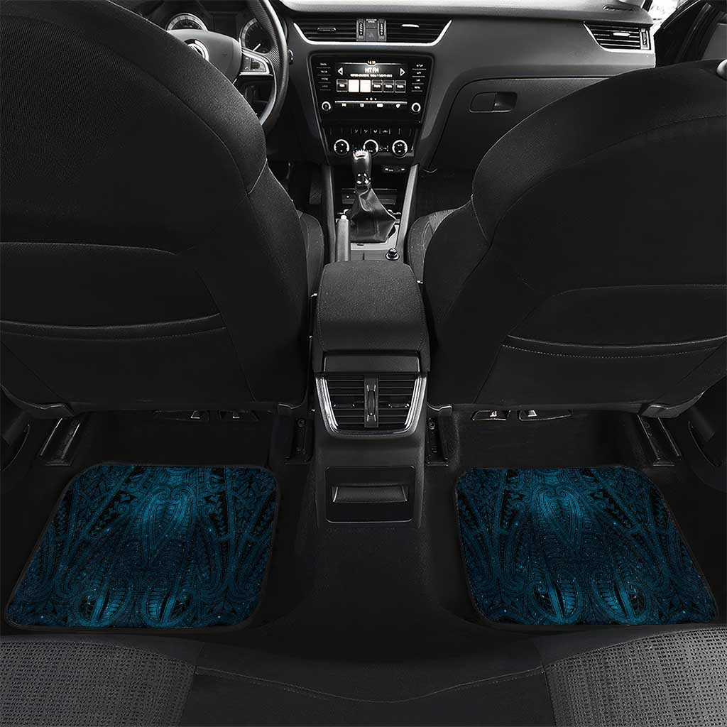New Zealand Matariki Waita Car Mats Maori Moko Dark Blue Galaxy LT05 Set 2pcs - Back Blue - Polynesian Pride