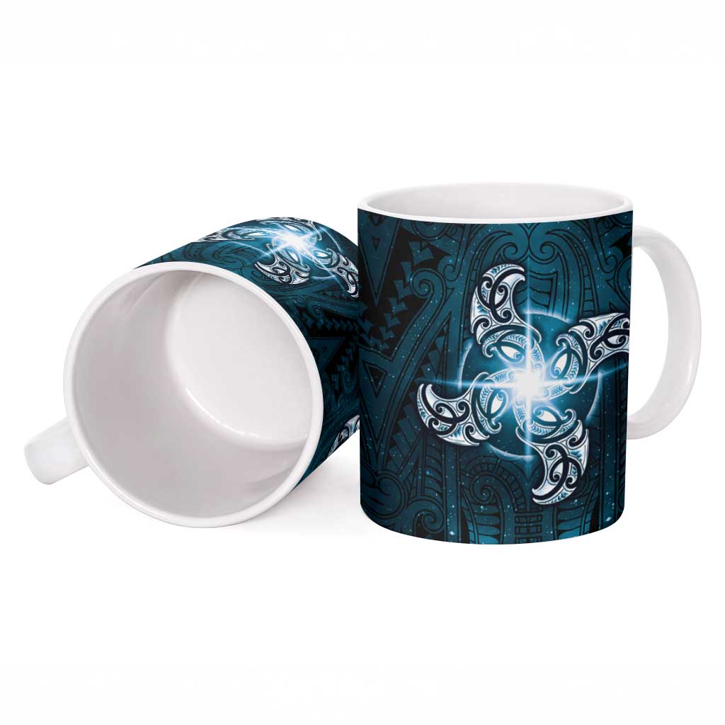 New Zealand Matariki Waita Ceramic Mug Maori Moko Dark Blue Galaxy LT05 - Polynesian Pride