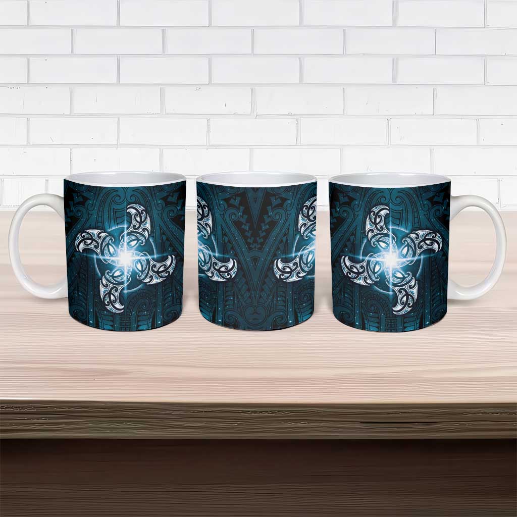 New Zealand Matariki Waita Ceramic Mug Maori Moko Dark Blue Galaxy LT05 - Polynesian Pride