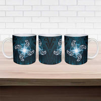 New Zealand Matariki Waita Ceramic Mug Maori Moko Dark Blue Galaxy LT05 - Polynesian Pride