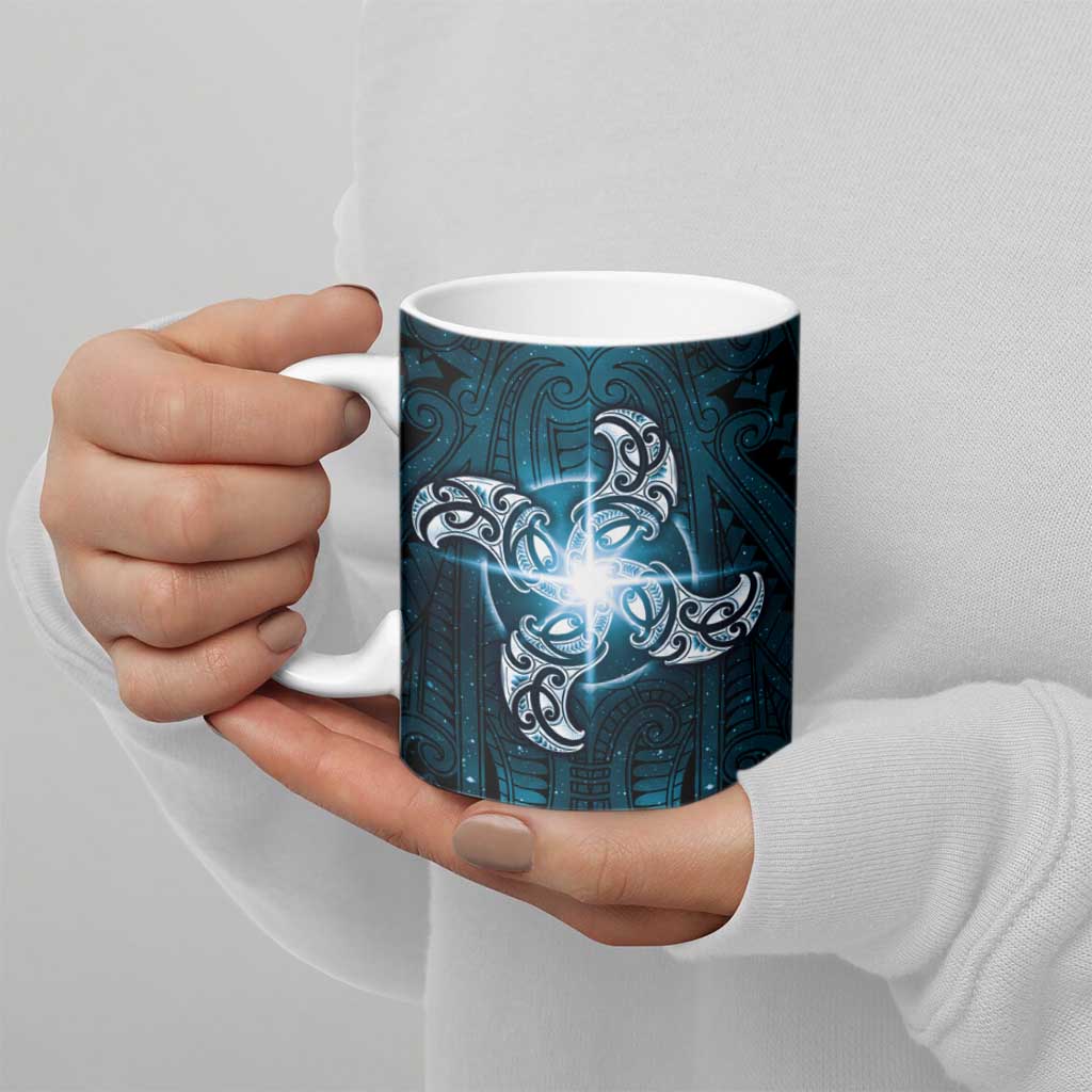New Zealand Matariki Waita Ceramic Mug Maori Moko Dark Blue Galaxy LT05 - Polynesian Pride