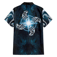New Zealand Matariki Waita Family Matching Summer Maxi Dress and Hawaiian Shirt Maori Moko Dark Blue Galaxy