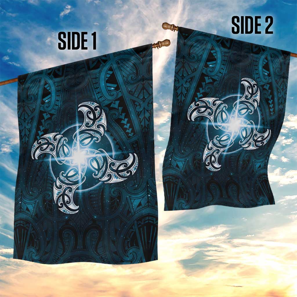 New Zealand Matariki Waita Garden Flag Maori Moko Dark Blue Galaxy LT05 - Polynesian Pride
