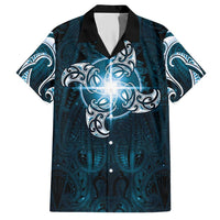 New Zealand Matariki Waita Hawaiian Shirt Maori Moko Dark Blue Galaxy LT05 Blue - Polynesian Pride
