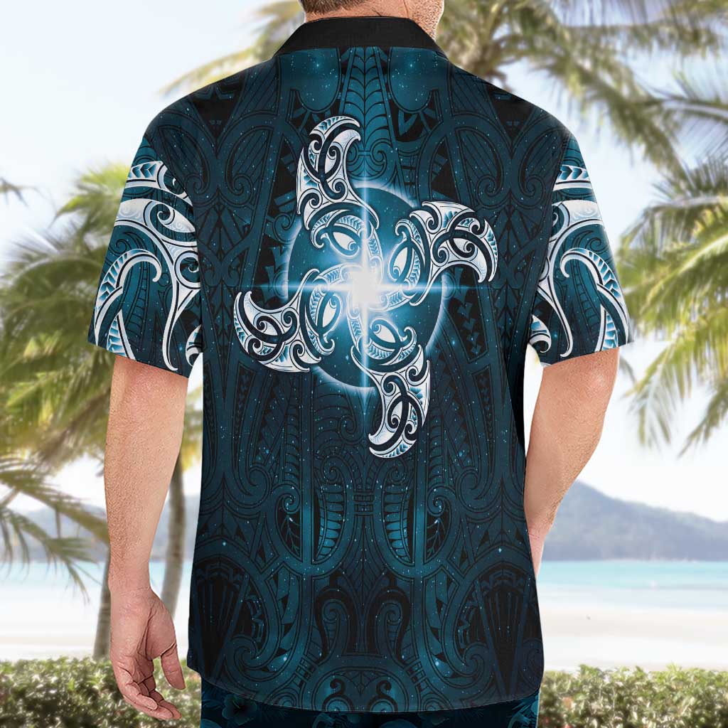 New Zealand Matariki Waita Hawaiian Shirt Maori Moko Dark Blue Galaxy LT05 - Polynesian Pride