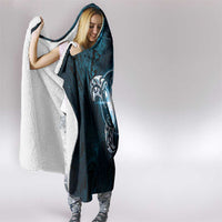 New Zealand Matariki Waita Hooded Blanket Maori Moko Dark Blue Galaxy LT05 - Polynesian Pride
