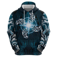 New Zealand Matariki Waita Hoodie Maori Moko Dark Blue Galaxy LT05 - Polynesian Pride