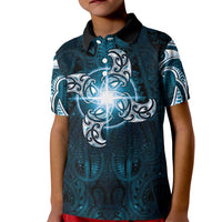 New Zealand Matariki Waita Kid Polo Shirt Maori Moko Dark Blue Galaxy LT05 Kid Blue - Polynesian Pride